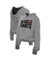 New Era Men's Heather Gray San Francisco Giants Reversed Out French Terry Quarter-zip Banded Crop Hoodie In Gray