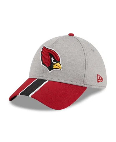New Era Men's Heather Gray/cardinal Arizona Cardinals Striped 39thirty Flex Hat