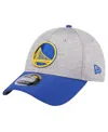 New Era Men's Heather Gray/royal Golden State Warriors Active Digi-tech Two-tone 9forty Adjustable Hat In Heather Gr