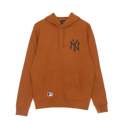 New Era Men's Hoodie Mlb Left Chest Team Logo Hoody Neyyan Toffee/black In Brown