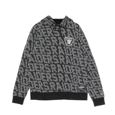 New Era Men's Hoodie Nfl All Over Print Hoody Oakrai In Black