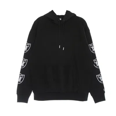 New Era Men's Hoodie Nfl Distressed Sleeve Print Hoodie Lasrai Black