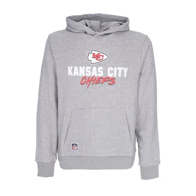 New Era Men's Hoodie Nfl Script Team Hoody Kanchi Heather Grey/front Door Red In Gray