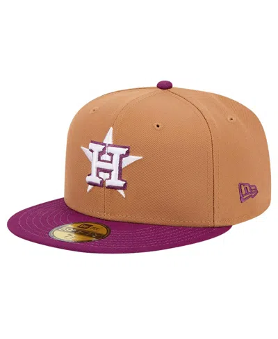 New Era Men's Houston Astros Two-tone Color Pack 59fifty Fitted Hat In Brown,purple