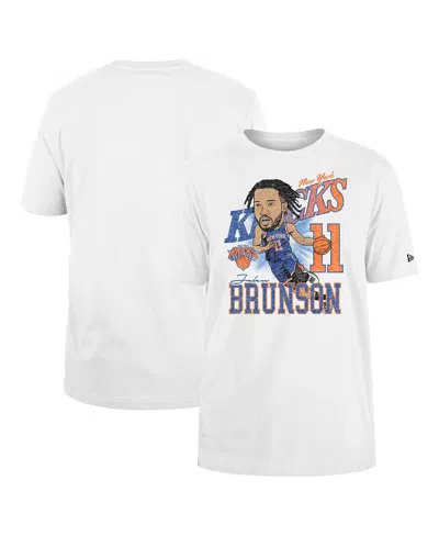 New Era Men's Jalen Brunson White New York Knicks Caricature Player T-shirt