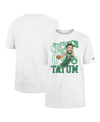 New Era Men's Jayson Tatum Boston Celtics Caricature Player T-shirt In White