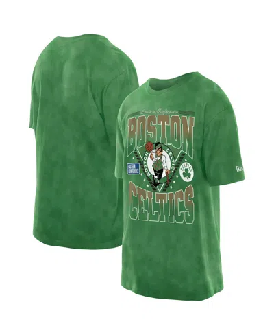 New Era Men's Kelly Green Boston Celtics Boxy Old School Sport Vintage Wash T-shirt
