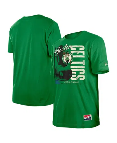 New Era Men's Kelly Green Boston Celtics Distressed Throwback Vintage Color Pack T-shirt In White