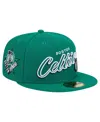 New Era Men's Kelly Green Boston Celtics Sport Night Script Sided 59fifty Fitted Hat In Kelly Green