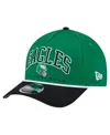 New Era Men's Kelly Green Philadelphia Eagles Throwback Arch Coolera 9forty A-frame Adjustable Hat In Green