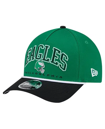 New Era Men's Kelly Green Philadelphia Eagles Throwback Arch Coolera 9forty A-frame Adjustable Hat
