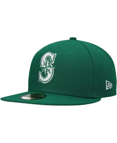 New Era Men's Kelly Green Seattle Mariners White Logo 59fifty Fitted Hat