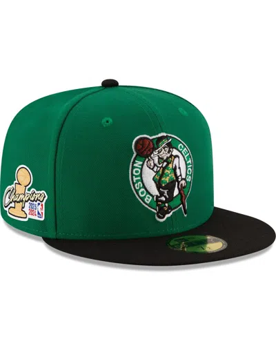 New Era Men's Kelly Green/black Boston Celtics 2024 Nba Finals Champions Side Patch 59fifty Fitted Hat