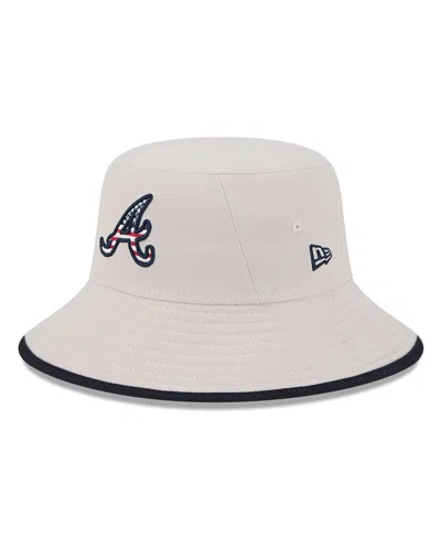 New Era Men's Khaki Atlanta Braves 2024 Fourth Of July Bucket Hat