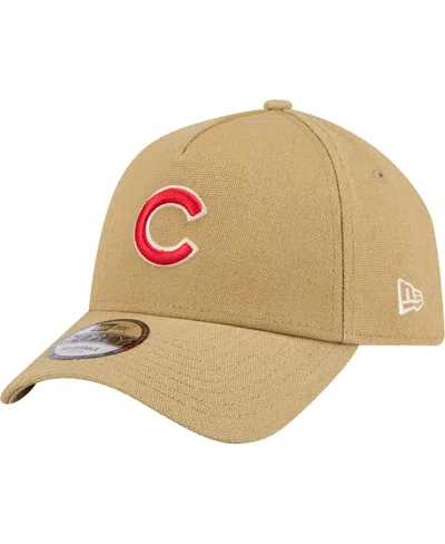 New Era Men's Khaki Chicago Cubs Logo Essentials 9forty A-frame Adjustable Hat In Brown