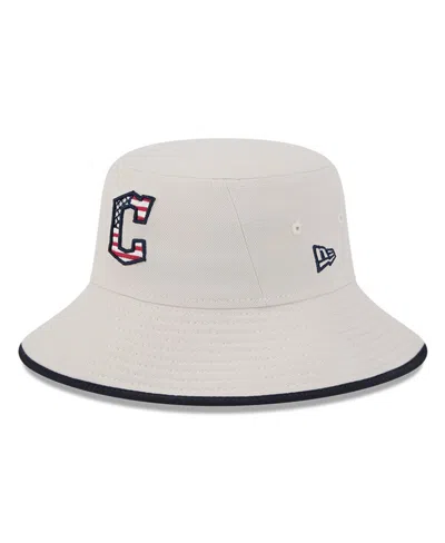 New Era Men's Khaki Cleveland Guardians 2024 Fourth Of July Bucket Hat