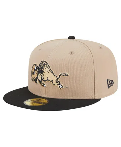 New Era Men's Khaki Colorado Buffaloes Throwback Two-tone 59fifty Fitted Hat In Brown