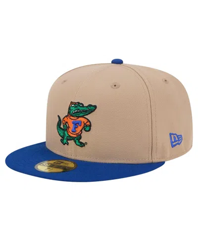 New Era Men's Khaki Florida Gators Throwback Two-tone 59fifty Fitted Hat In Brown