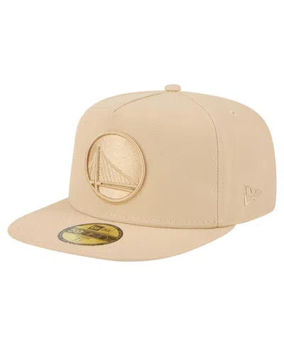 New Era Men's Khaki Golden State Warriors Color Pack A-frame 59fifty Fitted Hat