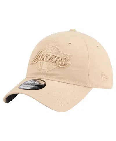 New Era Men's Khaki Los Angeles Lakers Color Pack Tonal 9twenty Adjustable Hat In Neutral