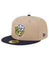 New Era Men's Khaki Michigan Wolverines Throwback Two-tone 59fifty Fitted Hat In Brown