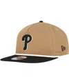 New Era Men's Khaki/black Philadelphia Phillies Golfer Snapback Hat In Khaki,black