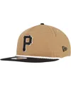 NEW ERA MEN'S KHAKI/BLACK PITTSBURGH PIRATES GOLFER SNAPBACK HAT