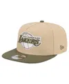 New Era Men's Khaki/olive Los Angeles Lakers Color Pack Two-tone A-frame 9fifty Snapback Hat In Neutral