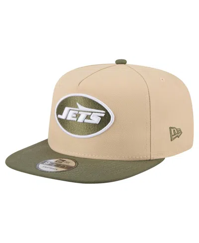 New Era Men's Khaki/olive New York Jets Color Pack A-frame 9fifty Snapback Hat In Brown
