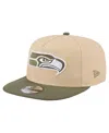 New Era Men's Khaki/olive Seattle Seahawks Color Pack A-frame 9fifty Snapback Hat In Neutral