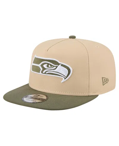 New Era Men's Khaki/olive Seattle Seahawks Color Pack A-frame 9fifty Snapback Hat In Neutral