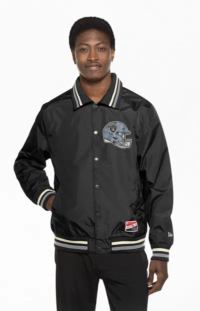 New Era Men's Las Vegas Raiders Football Varsity Jacket In Black