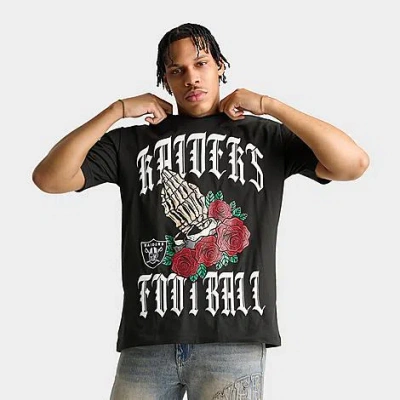 New Era Men's Las Vegas Raiders Nfl Roses Graphic T-shirt In Black