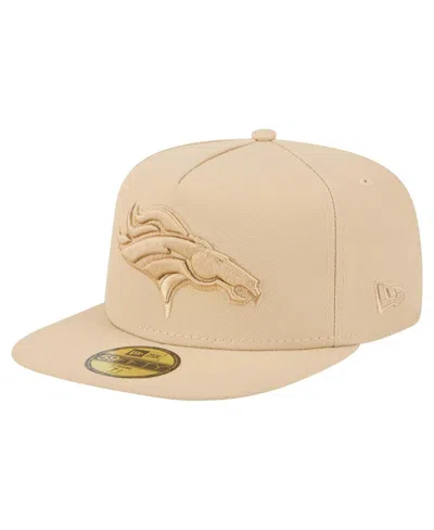 New Era Men's Light Beige Denver Broncos Color Pack A-frame 59fifty Fitted Hat In Sand