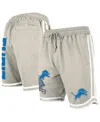 New Era Men's Light Beige Detroit Lions Stone Multi Patch Shorts In Gray