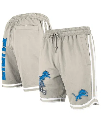 New Era Men's Light Beige Detroit Lions Stone Multi Patch Shorts In Gray