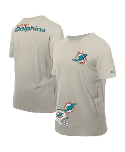 New Era Men's Light Beige Miami Dolphins Multi Patch T-shirt In Neutral