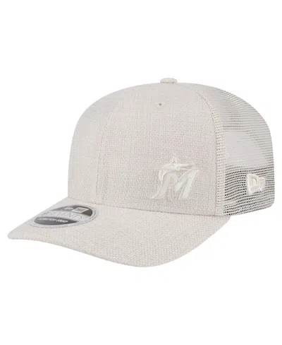 New Era Men's Light Beige Miami Marlins Flawless 9seventy Stretch-snap Hat
