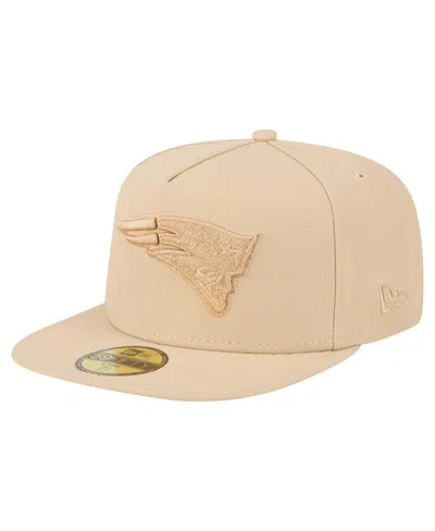 New Era Men's Light Beige New England Patriots Color Pack A-frame 59fifty Fitted Hat In Sand