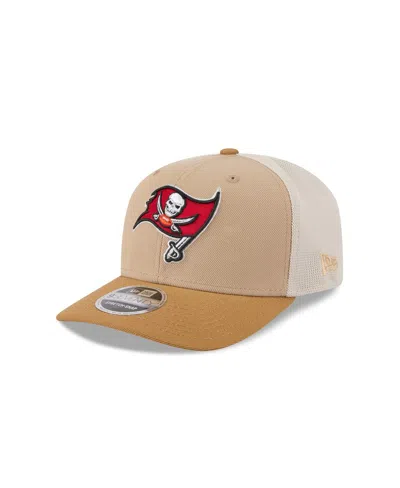 New Era Men's Light Beige Tampa Bay Buccaneers Two-tone Trucker 9seventy Adjustable Hat In Brown