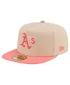 New Era Men's Light Beige/coral Athletics Two-tone Color Pack A-frame 59fifty Fitted Hat