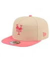 New Era Men's Light Beige/coral New York Mets Color Pack A-frame 9fifty Snapback Hat In Neutral