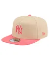 New Era Men's Light Beige/coral New York Yankees Color Pack A-frame 9fifty Snapback Hat