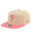 New Era Men's Light Beige/coral Philadelphia Phillies Color Pack A-frame 9fifty Snapback Hat In Neutral