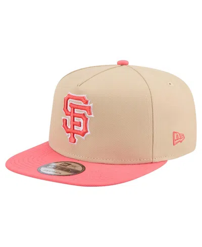 New Era Men's Light Beige/coral San Francisco Giants Color Pack A-frame 9fifty Snapback Hat