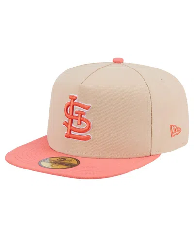 New Era Men's Light Beige/coral St. Louis Cardinals Two-tone Color Pack A-frame 59fifty Fitted Hat
