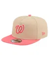 New Era Men's Light Beige/coral Washington Nationals Color Pack A-frame 9fifty Snapback Hat In Pink