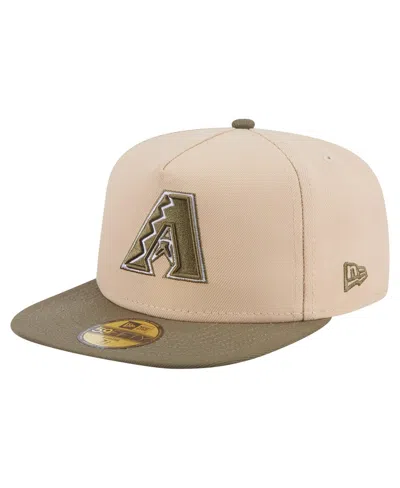 New Era Men's Light Beige/olive Arizona Diamondbacks Two-tone Color Pack A-frame 59fifty Fitted Hat In Multi