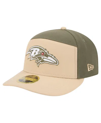 New Era Men's Light Beige/olive Baltimore Ravens Color Pack Split Panel 59fifty Fitted Hat In Multi