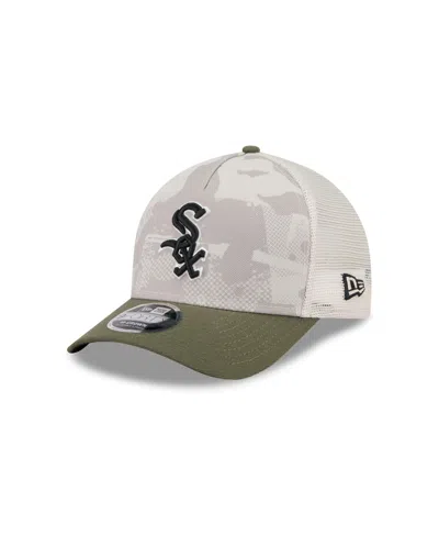 New Era Men's Light Beige/olive Chicago White Sox 2025 Armed Forces Day 9forty M-crown A-frame Adjustable Ha In Multi